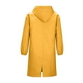 thumbnail image 7 of Idoravan Winter Coats for Women Plus Size Clearance Women Jacket Hooded Windproof Lightweight Plus Size Packable Long Windbreaker Outdoor Travel Hiking Trench Coats Yellow XXL, 7 of 7