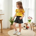 thumbnail image 5 of ZOYOEN Toddler Girls Outfit Sets- Short Sleeve Cute Tees and Shorts Casual Cotton Kids Summer Clothes Yellow Size 6 T, 5 of 7