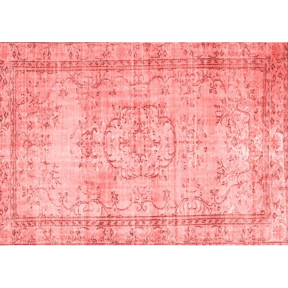 Ahgly Company Indoor Rectangle Abstract Red Contemporary Area Rugs, 2' x 4'