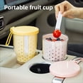 thumbnail image 2 of Portable Plastic Fruit Cup with Fork & Lid - Leakproof Reusable Salad Container, Airtight Food Storage for Travel, Office, Picnic, Bento Box, 2 of 8