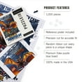thumbnail image 4 of Lantern Press 1000 Piece Jigsaw Puzzle, Austin, Texas, Austin vs The Monster Bat, B Movie Poster, 4 of 5