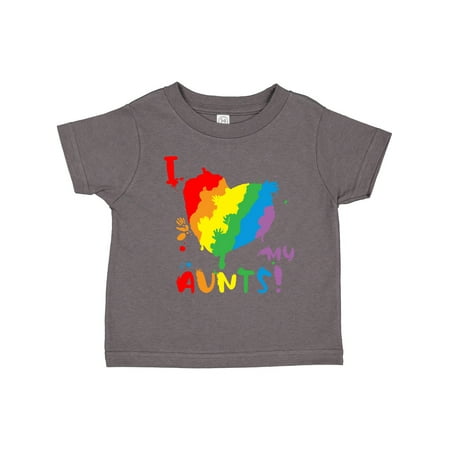 

Inktastic Pride Heart Kid Finger Paint I Love My Aunts! Gift Toddler Boy or Toddler Girl T-Shirt