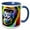Blue/White, variant on 3drose, Funny Colorful Gorilla Ape Portrait. Digital Art. Gift, Charm, 15oz Mug