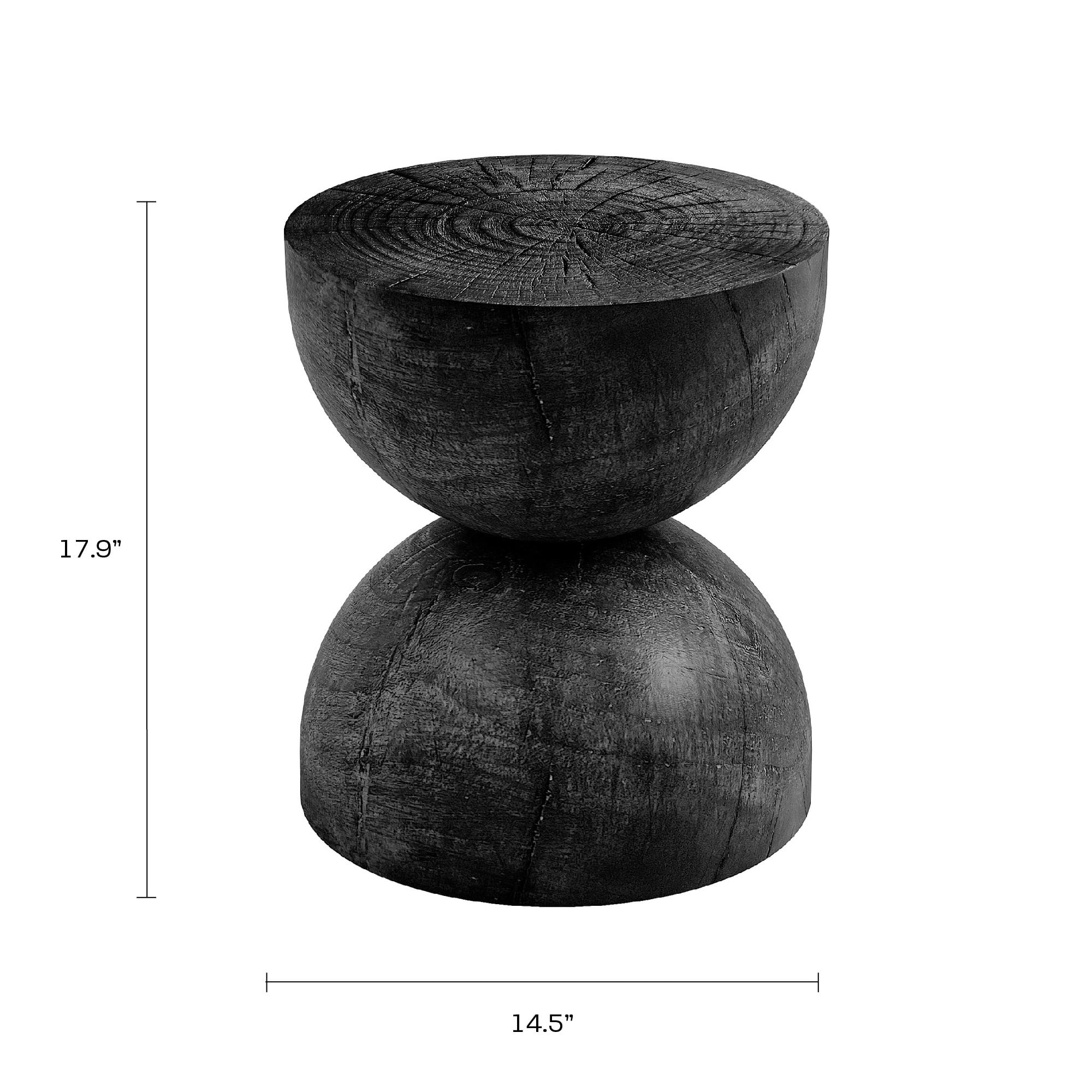 Alina End Table for Indoors or Outdoors - Black Pine Finish