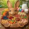thumbnail image 5 of 2026 Easter Bunny Wooden Charcuterie Board, Rabbit Wooden Deli Board, Cute Rabbit-Shaped Serving Tray with Compartments, for EasterParty Centerpiece Holiday Snacks & Treats KitchenTable, 5 of 5