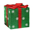 thumbnail image 1 of Christmas Gift Box Decorations Red Green Yellow PVC Tree Base Decoration 25 cm Cube, 1 of 6