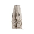 thumbnail image 4 of Mens Cargo Pants Casual Baggy Drawstring Pants Relaxed Fit Parachute Pant Hop Harem Pants with Pockets Khaki L, 4 of 4