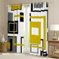 thumbnail image 2 of Erosebridal Abstract Geometry Window Curtains Geometric Square Striped Blackout Curtains Black White Yellow Grey Window Curtains For Bedroom Living Room,Modern Window Treatments 2 Panels 52"Wx63"L, 2 of 6