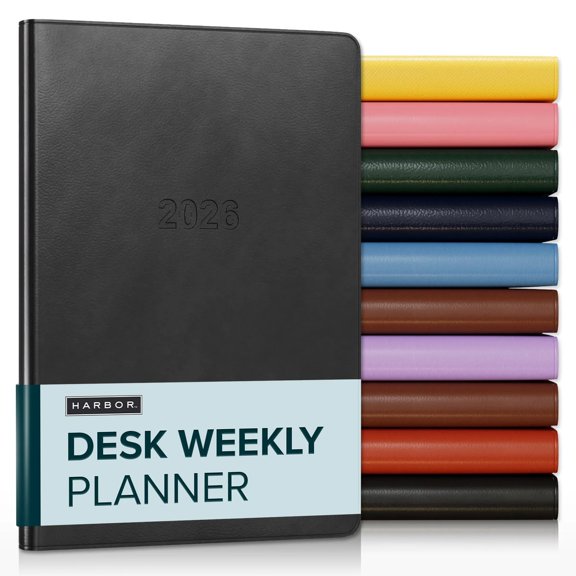 Harbor Desk Weekly Planner 2026 - Cambridge Black - 8x5.5"