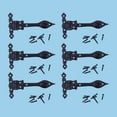 thumbnail image 2 of Renovators Supply Strap Hinge 6" Black Wrought Iron Spear Tip Flush Mount Heavy Duty Strap Gate and Door Hinges w/Hardware Pack of 6, 2 of 8