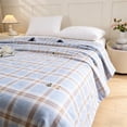 thumbnail image 4 of AuroraX Lightweight Washable Summer Quilt Full Size Cool Summer Quilt Cotton Breathable Machine Washable Soft Thin Summer Quilt for Bedroom Gray, 4 of 6