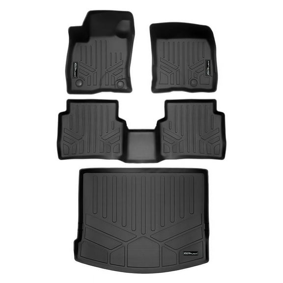 SMARTLINER All Weather Protection Custom Fit Black 2 Row Floor Mats and Cargo Liner Set Compatible With 2020-2025 Lincoln Corsair