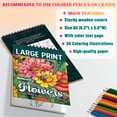 thumbnail image 3 of Netecom Large Print Flowers Coloring Book Spiral Bound for Adults and Seniors, A5 Wooden Cover, 30 Delightful Blossom Designs Coloring Pages of Big Print Style for Stress Relief and Relaxation, 3 of 6