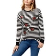 thumbnail image 1 of Carbon Copy Sweat à Paillettes Floral pour Femmes, Noir, Petit, 1 of 1