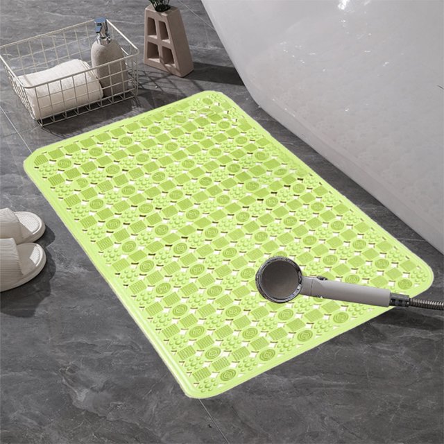 COM1950s Non Slip Shower Mat, Massage Fast Dry Floor Pad, Waterproof Plastic Bath Rug for Tub Safety