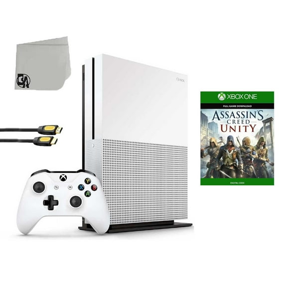 Pre-Owned Microsoft Xbox One S 500GB Gaming Console White with Assassin's Creed- Unity BOLT AXTION ( )