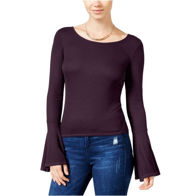 Chelsea Sky Blusa acanalada para mujer, Púrpura, Mediana