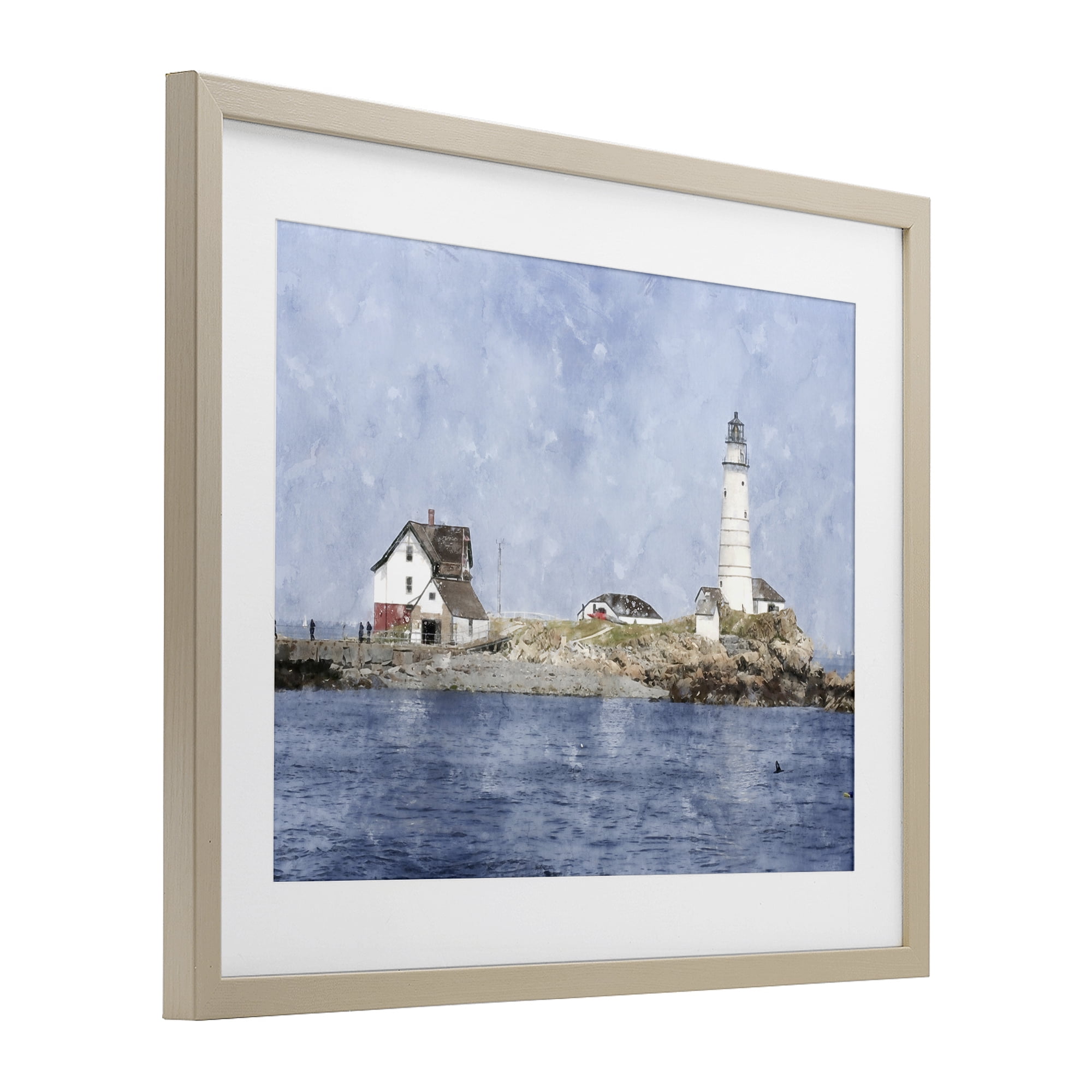 Stupell Industries Picturesque Lighthouse Island Birch Framed Print Under Glass, design by Kim Curinga