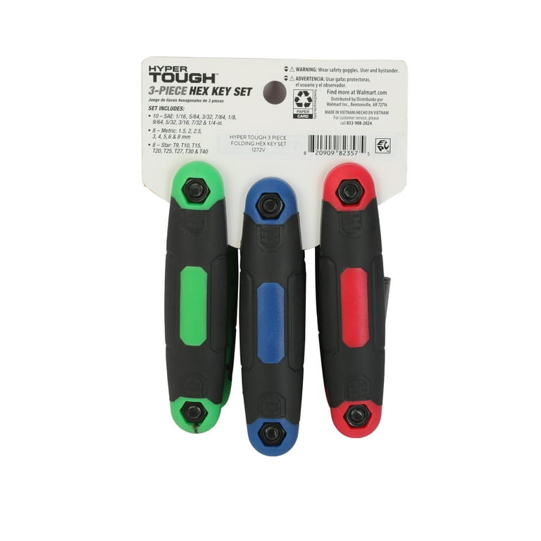 K-HICA 140TFG/N　3個セット Hyper Tough 3 Piece Folding Hex Key Set, Holiday Gift - Walmart.com