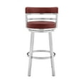 thumbnail image 2 of Madrid Bar Stool 30" Seat Height Swivel with Brushed Stainless Steel and Red Faux Leather, 2 of 3