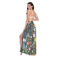 thumbnail image 3 of FORMRS Womens Long Sarong Beach Wrap Semi-Sheer Bikini Skirt Bathing Swimsuit Cover Up, Green Floral Garden, 3 of 7