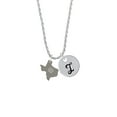 thumbnail image 2 of Delight Jewelry Stainless Steel Custom Engraved Texas - Silvertone Script Initial Disc - I - Charm Necklace, 20"+3", 2 of 4