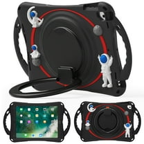 Dteck Kids Case for  iPad 11-inch (A16) 2025 / iPad 10th Generation 10.9 inch 2022,Heavy Duty Rugged Handle Grip Case Shockproof Silicone Kickstand Kids Friendly Cover with Shoulder Strap, Black