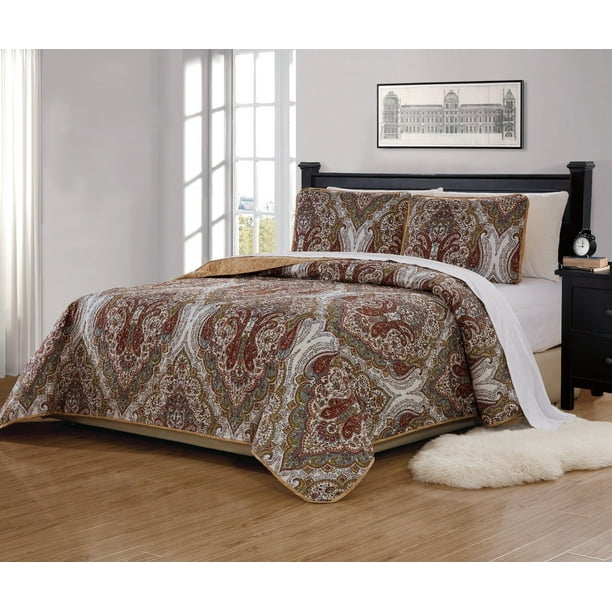 Fancy Linen 3pc King/California King Bedspread Quilted ...