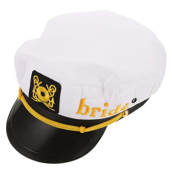 HONMEET Nautical Bachelorette Captain's Hat 9.8x7.1x3.1in Textile Material For Beach Party 1Pcs