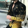 thumbnail image 2 of PENGXIANG Chemise Décontractée d'Été pour Hommes Imprimée à Col Boutonné Cardigan Chemises, 2 of 6