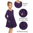 thumbnail image 4 of Oudiya Girls Casual Long Sleeve Floral Dress Twirly Skater Swing Dresses for Kids 4-13 Years, 4 of 7