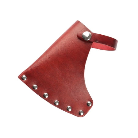 GRIMPEX Red Cowhide Axe Protective Case Axe Hatchet Head Sheath Protect Cover Waist Pack Carrier Storage Pouch For Outdoor Work Tools D