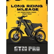 Electric Dirt Bike Dual Motor 3000W Peak, Dual Battery 25Ah+15Ah, 160N.m Torque, 40° Climbing, Fat Tire Off Road Electric Bike for Adults
