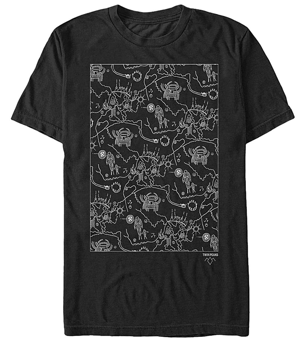 Twin Peaks Owl Cave Map Men's Graphic T Shirt (XX-Large)