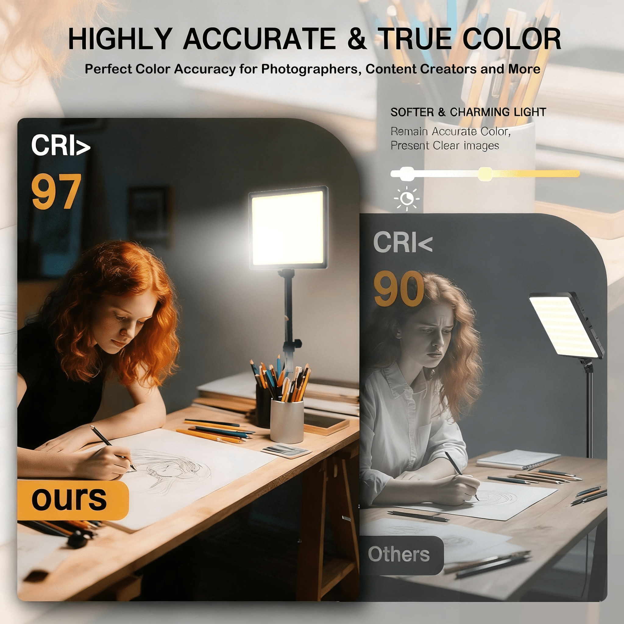 TIKBBRMG 15W Studio Selife Light with 50" Tripod Stand and Phone Holders,  2 Pack 12'' LED Video Light Kit Phone Light, 2800-6500K, Photography Lighting for Video Recording, Game Streaming