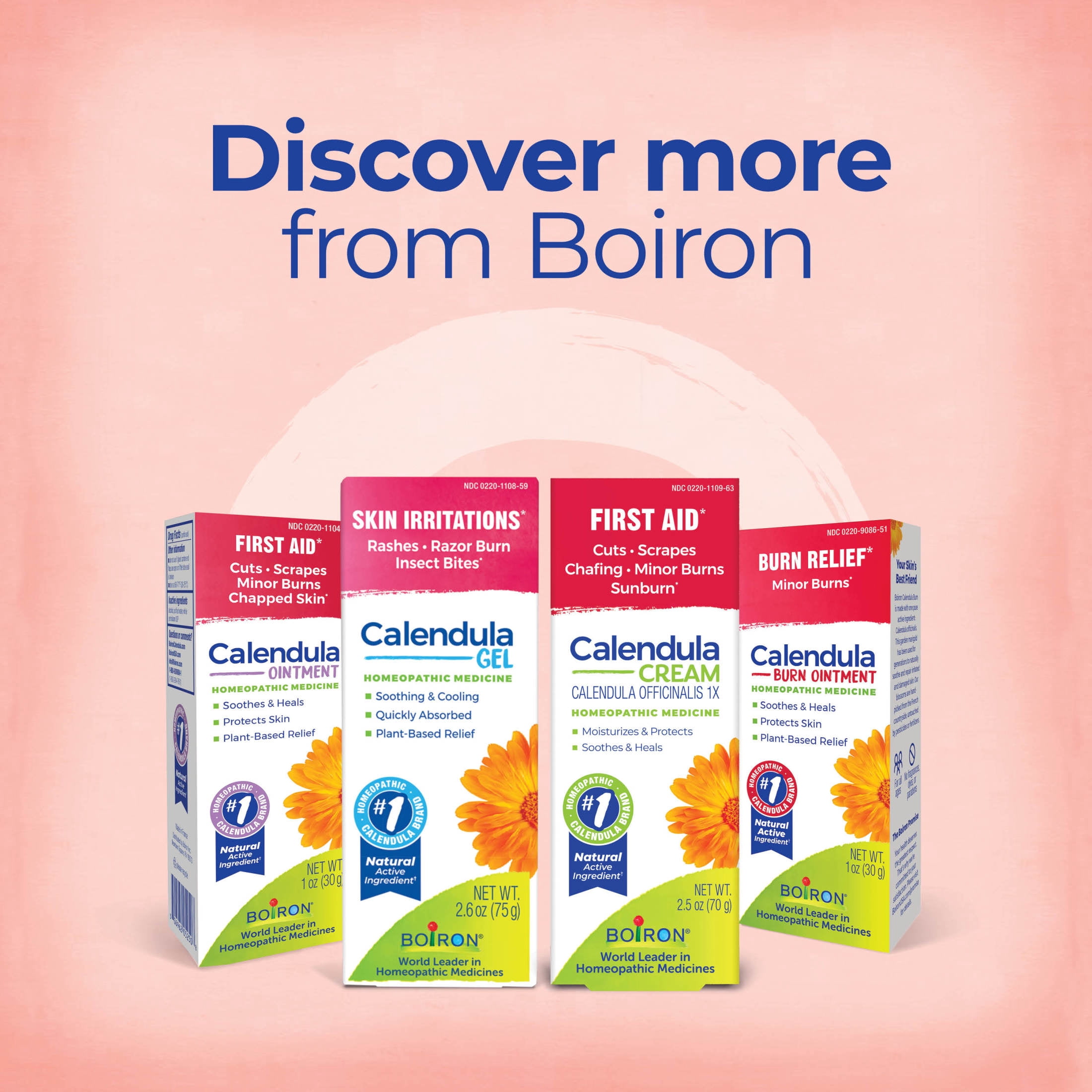Boiron Calendula Cream, Homeopathic Medicine for First Aid, Cuts, Scrapes, Chafing, Minor Burns, Sunburn, 2.5 oz