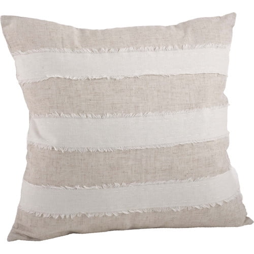 Saro Cap Ferrat Banded Cotton Throw Pillow