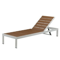 Josh 76 Inch Outdoor Chaise Lounger, White Aluminum Frame, Adjustable Back - Saltoro Sherpi