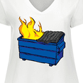 thumbnail image 4 of Inktastic Dumpster Fire Women's Plus Size V-Neck T-Shirt, 4 of 5