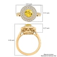 thumbnail image 7 of LUXOROAAA Yellow Sapphire White Diamond Round 14K Yellow Gold Halo Ring for Women Jewelry Size 7 Ct 1.31 G-H Color I3 Clarity Birthday Gifts, 7 of 7