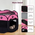 thumbnail image 3 of DOMIPET Dog Playpen Cat Tent Puppy Playpen, Pop-Up Enclosure Dog Cage Foldable Pet Exercise Pen Indoor Outdoor Travel Camping Use, Chicken Brooder with Cover, Mesh Breathable Small Animal Playpen Pe, 3 of 11