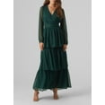 thumbnail image 2 of xiaxaixu Robes de Mode Automne pour Femmes Robes de Soirée Longues Manches Longues Col en V Robe Smockée à Volants Superposés, 2 of 7