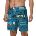 thumbnail image 2 of Uemuo Construction Trucks Pattern Mens Swim Trunks Quick Dry Board Shorts with Mesh Lining, Stretch Beach Shorts Quick Dry No-Chafing Board Shorts-X-Large, 2 of 9