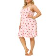 thumbnail image 4 of Agnes Orinda Women's Plus Size Nightgown Chemise Sleepwear Spaghetti Strap Nightwear Soft Lingerie 4X Pink, 4 of 7
