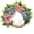 thumbnail image 2 of Spring Wreath for Front Door, Blue and Pink Silk Floral Wreath Vintage Half Round Design with Grapevine Base for Indoor Outdoor Decor, 2 of 5