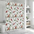 thumbnail image 5 of Cardinal Bird Shower Curtain, Waterproof Shower Curtains for Bathroom, Berry Holly Branches Winter Plants Washable Fabric Bathtub Curtain Set Bath Decor with 12 Hooks Long 72"x84", 5 of 6