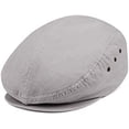 thumbnail image 2 of MG Men's Plaid Ivy Washed Canvas Newsboy Cap Hat - Light Grey, 2 of 2