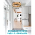thumbnail image 2 of Frstem Boho Style Rattan Fandelier, 20" Flush Mount Ceiling Fan with Light & Remote Control, Drum Shade, Bladeless/Quiet Motor/Low Profile, for Kitchen Bedroom Living Room (Black & Rattan), 2 of 12