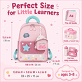 thumbnail image 2 of Lomyolo Kids Backpack for Girls 3-8, Small School Backpack for Preschool Kindergarten, Lightweight Toddler Backpack with Cartoon Patterns, Oxford Bookbag for Travel-PINK, 2 of 7