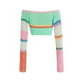 thumbnail image 2 of Kmbangi Women Crop Tops, Splicing Crochet Square Neck Knitted Camisole, 2 of 8